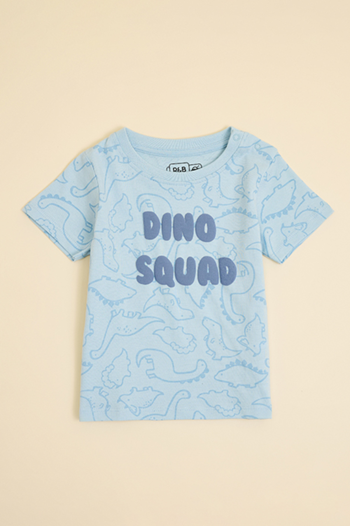 R&B Boy's Blue Printed T-Shirt with Crew Neck and Short Sleeves