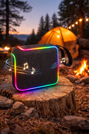 TARÇIN Mini Taşınabilir Bluetooth Hoparlör - Çok Renkli LED Işıklı Yüksek Ses...