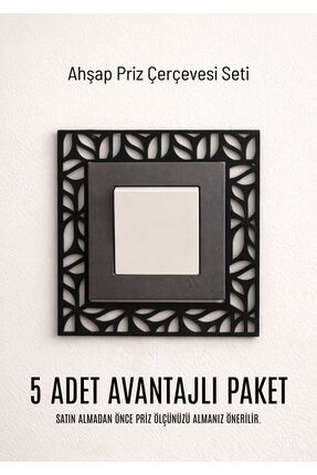 Karenza Home Dekoratif Desenli Priz Çerçevesi – Ahşap Duvar ve Priz Süsü Seti...