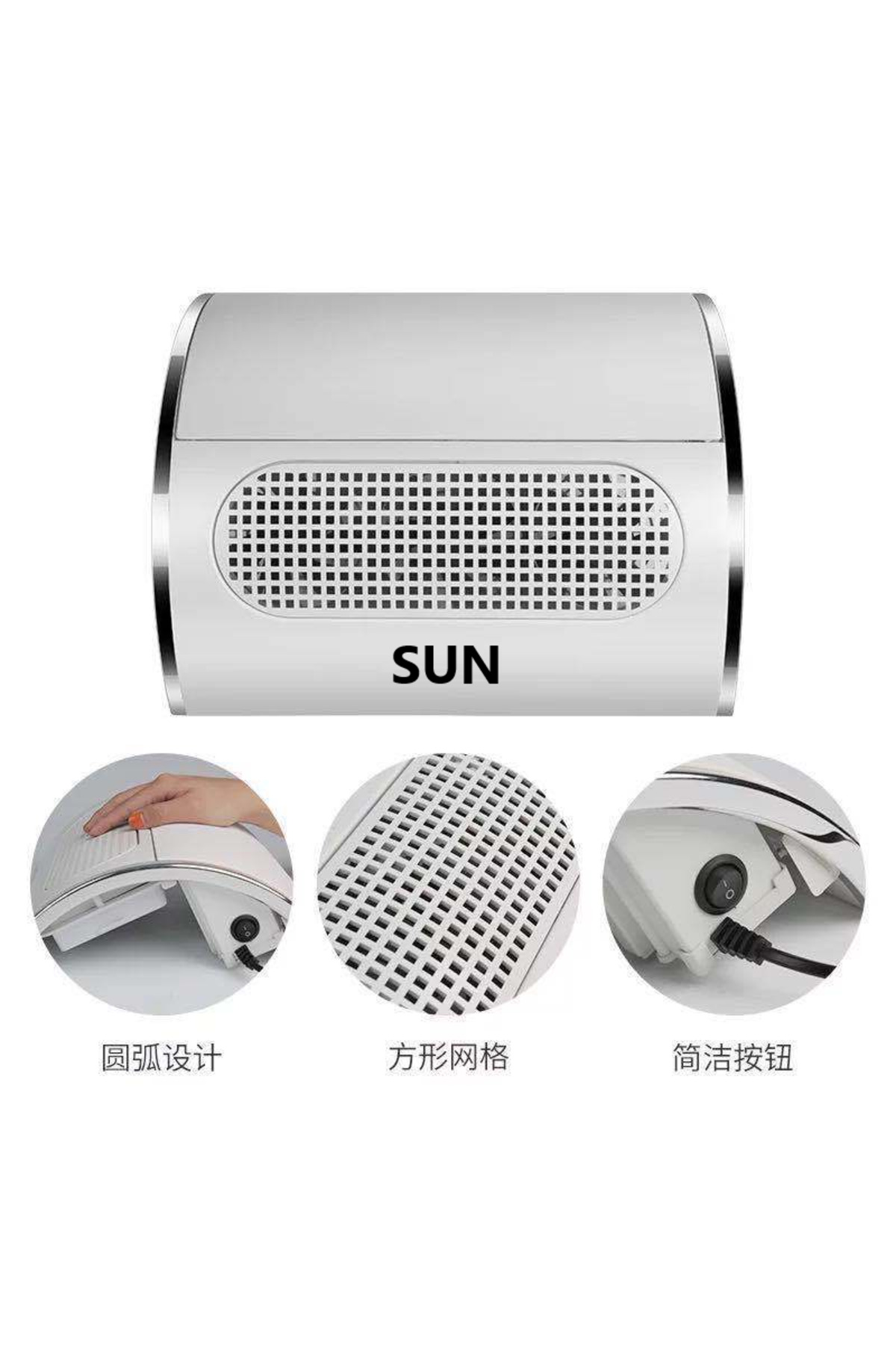 SUN 60 Watt 3 Fanlı Minderli Tırnak Toz Toplama Makinesi Protez