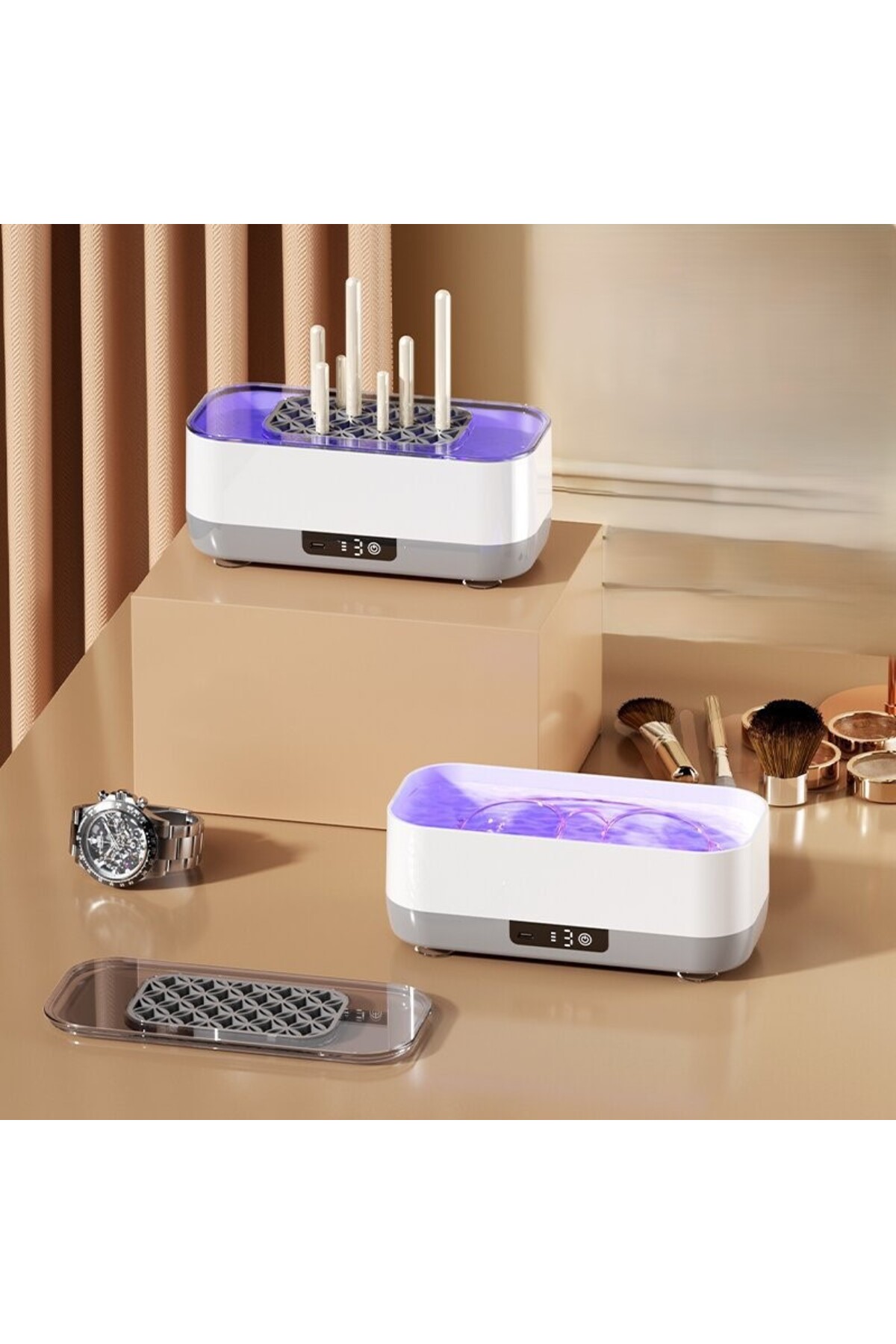 WiderMarkt Ultrasonik Temizleyici – UV Sterilizasyonlu, 3 Kademeli Derin Temizlik, Gözlük, Takı, Saat Temizleme fotoğrafı 2 (önizleme)