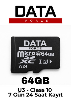 DataForce 64GB U3 Hafıza Kartı | Kamera, Telefon ve DVR Uyumlu