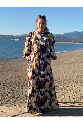 Cream Rouge Uzun Kollu Viskon Tulum