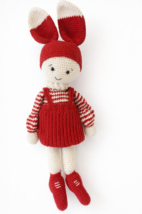 dogohandmade El Örgüsü Uyku Arkadaşı-Tavşan Kulaklı Şapkalı Edi-Sağlıklı Orga...