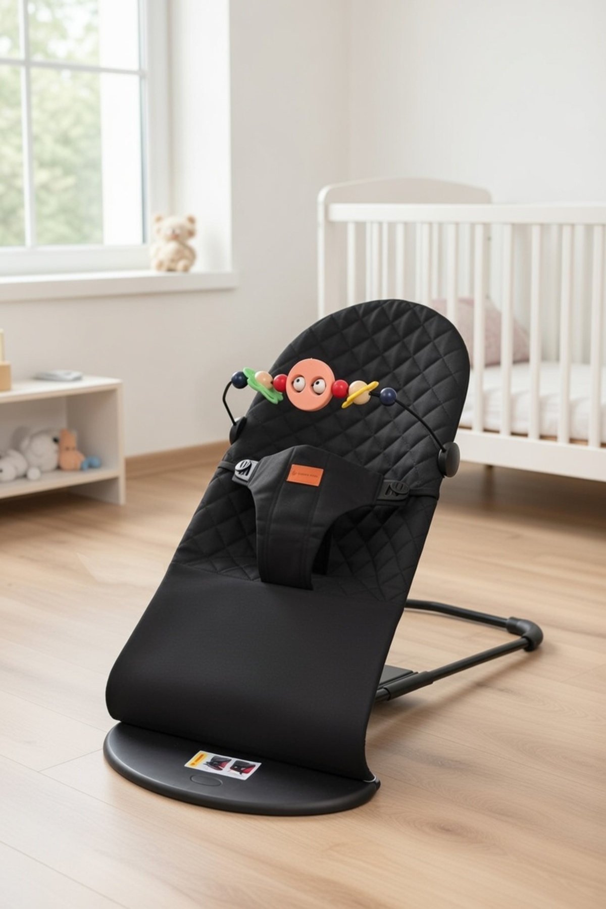 PURE & GLOW HOME Premium Cotton Üç Kademeli Sallanan Ana Kucağı Siyah fotoğrafı 3 (önizleme)