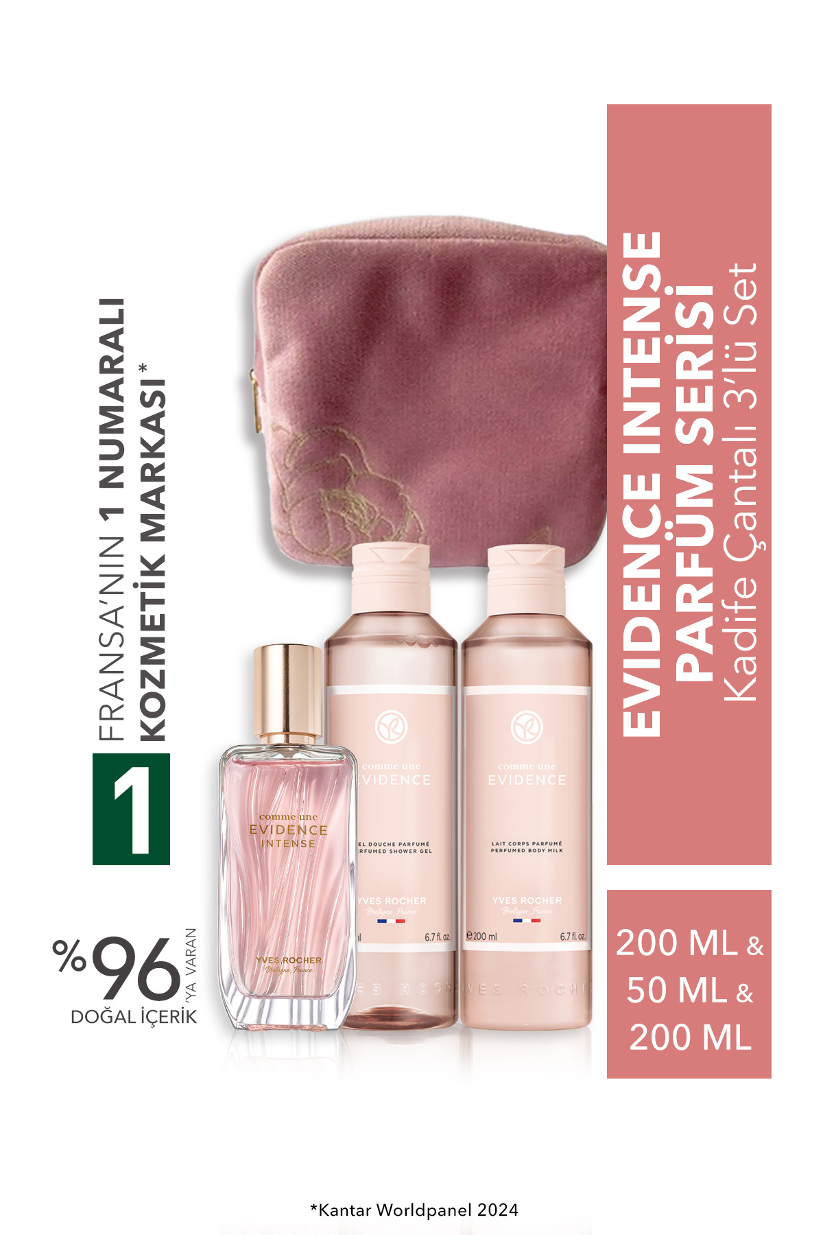 Yves Rocher Evidence Intense Parfüm Serisi Kadife Çantalı 3’lü Set - Fiyatı, Yorumları