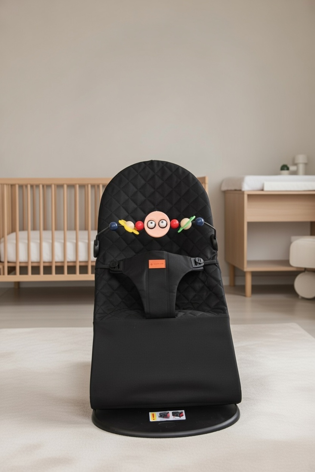 PURE & GLOW HOME Premium Cotton Üç Kademeli Sallanan Ana Kucağı Siyah fotoğrafı 2 (önizleme)
