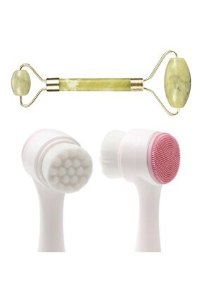 Genel Markalar BY NEVSER® 2li Set Çift Taraflı Cilt Temizleme Fırçası ve Yeşi...