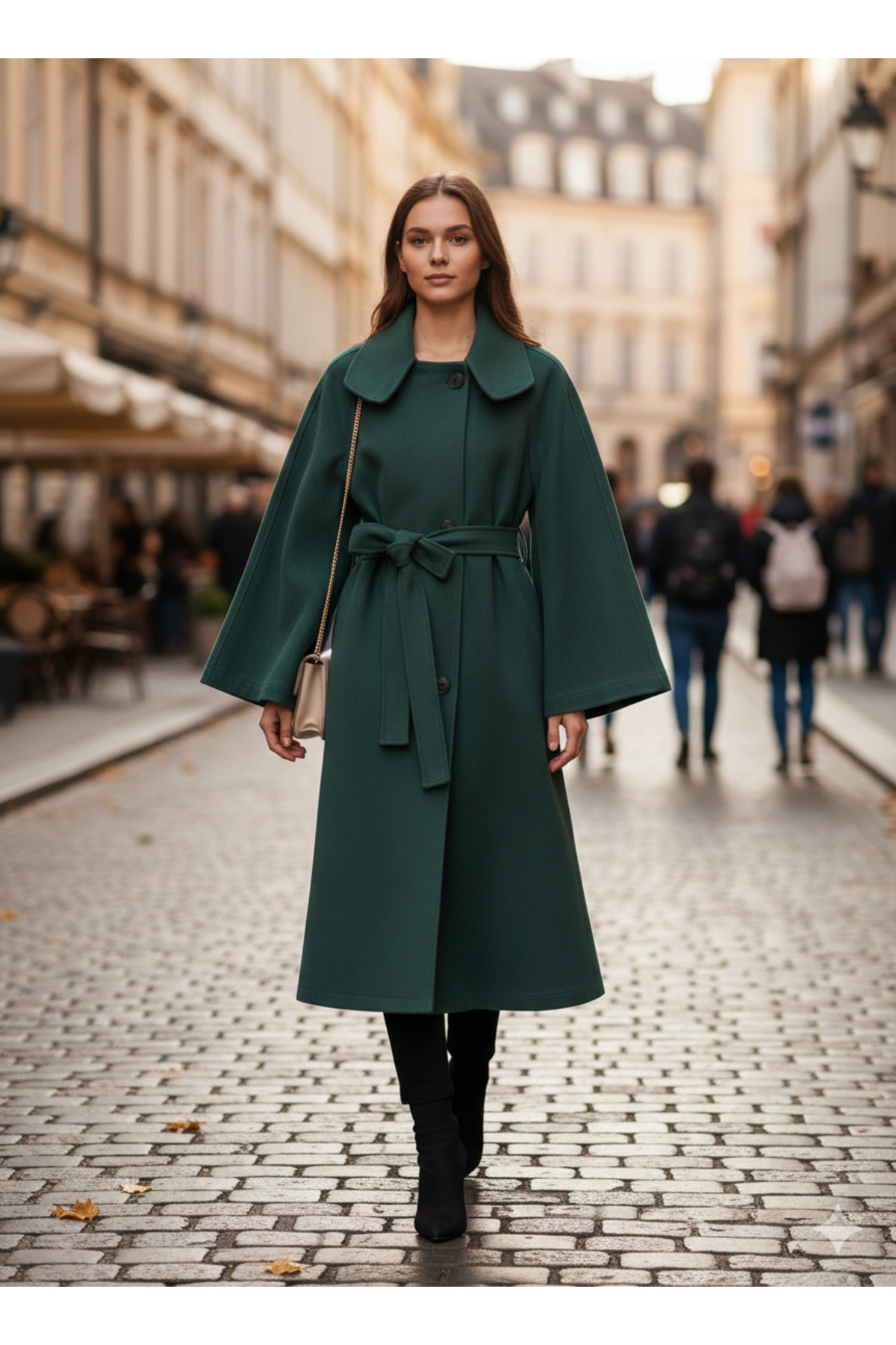 MODELİSA  KADIN KUŞAK DETAYLI KAŞE KABAN