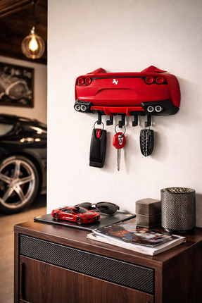 DİLHAM AKSESUAR GARAJ Ferrari Uyumlu Lüks Spor Araba Metal Anahtarlık – Premi...