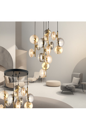 LampaLuce Valentina Modern Tasarımlar Camlı Avize 5'li