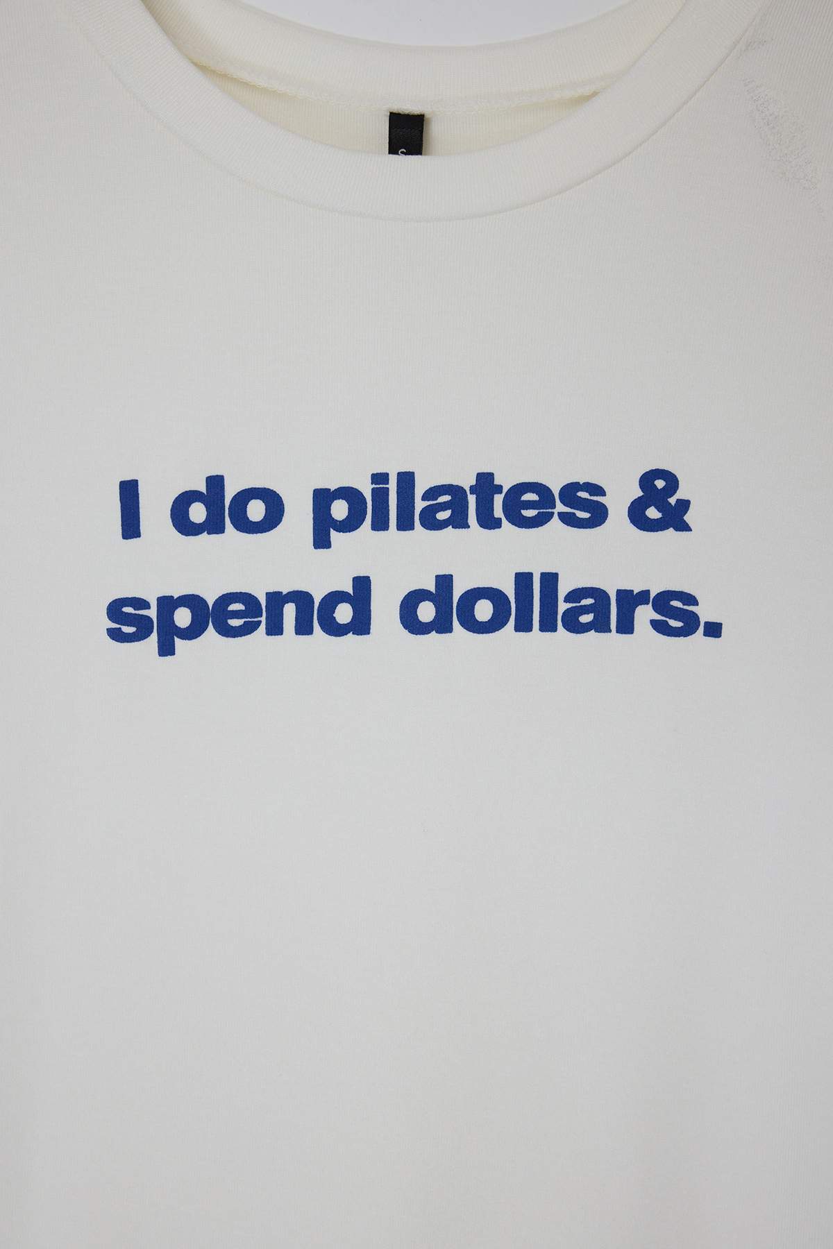 Trendyolmilla  Ekru Slogan Fitted Bisiklet Yaka Standart Kol Kısa Pamuk Ribana Örme T-Shirt TWOSS26TS00071 - Görsel 7