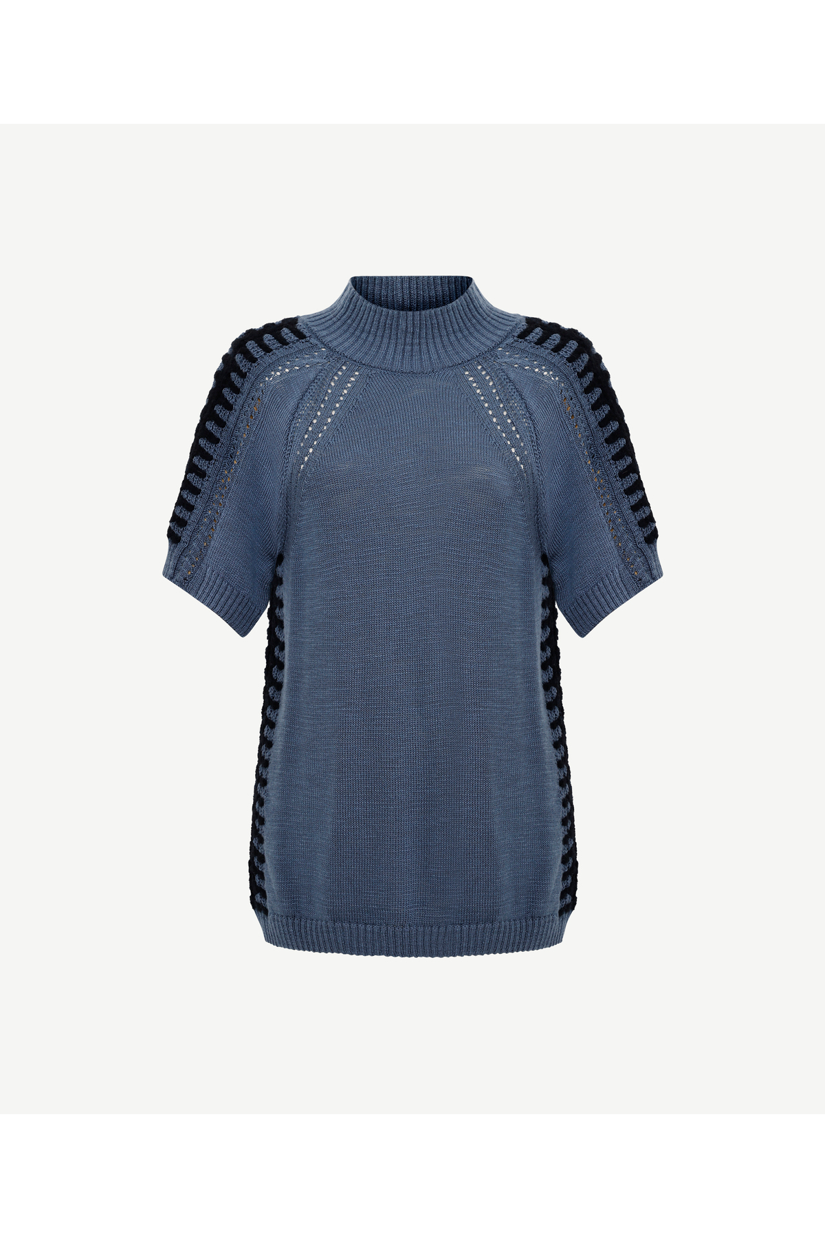 Yargıcı  Regular Dik Yaka Kısa Kol Kazak - Görsel 6