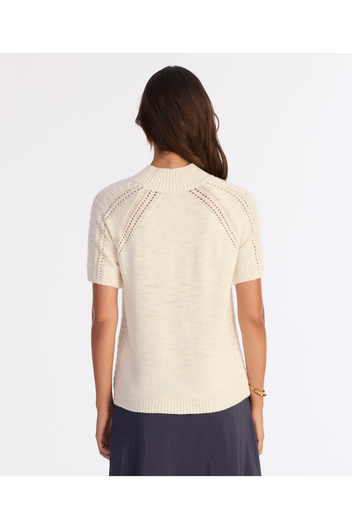 Yargıcı  Regular Dik Yaka Kısa Kol Kazak - Görsel 5