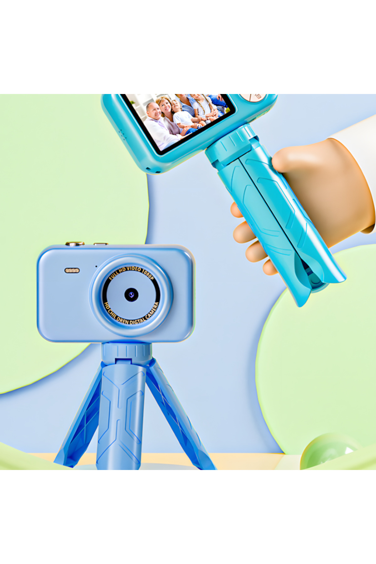 idragon Y11 Mavi Dijital Fotoğraf Makinesi Çocuk Mini 1080P Hd Kamera Mp3 Çalar, Oyun, Video Kaydedici