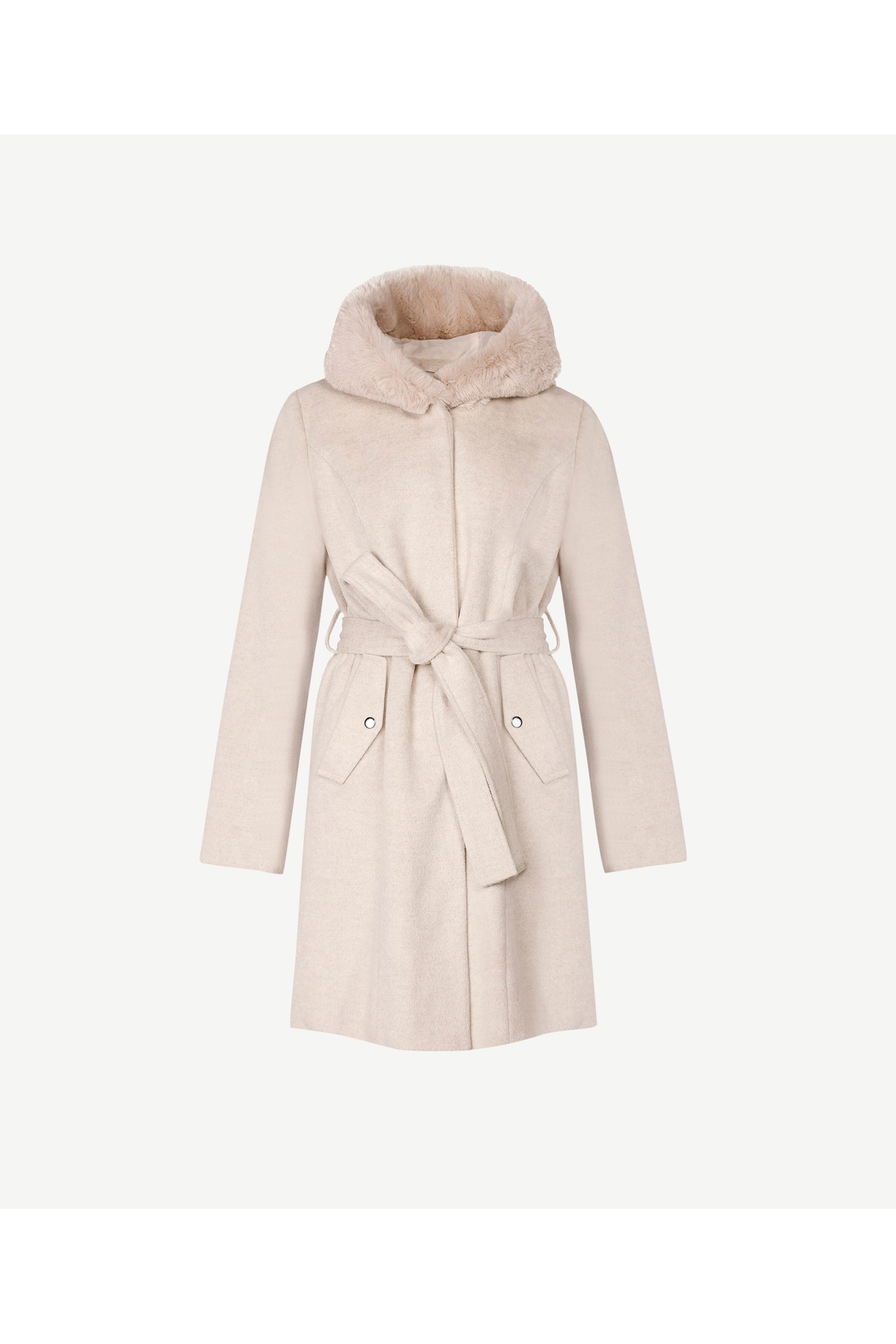 Yargıcı  Kapüşon Detaylı Palto - Görsel 5
