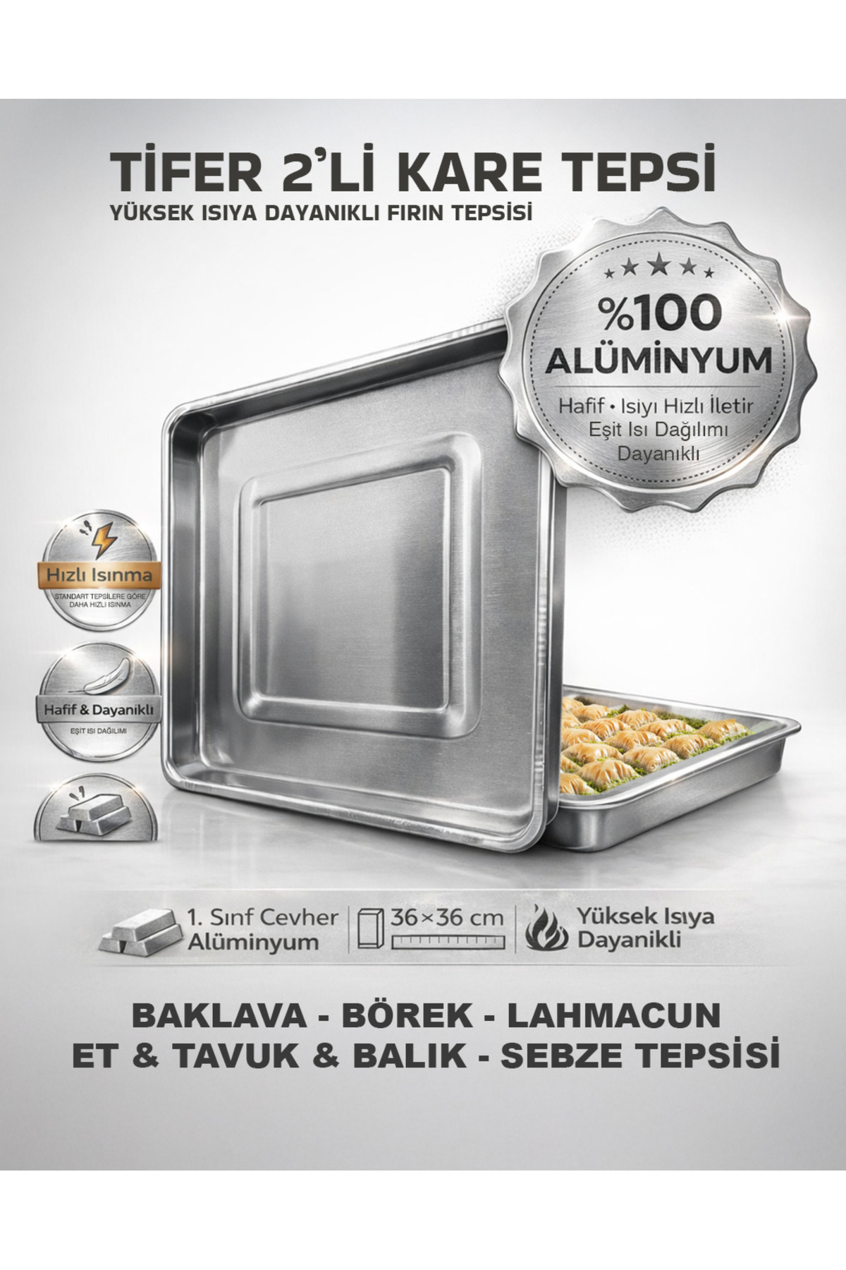 Aluminum Multipurpose Oven Tray - (Hamarat Plus XL Compatible)