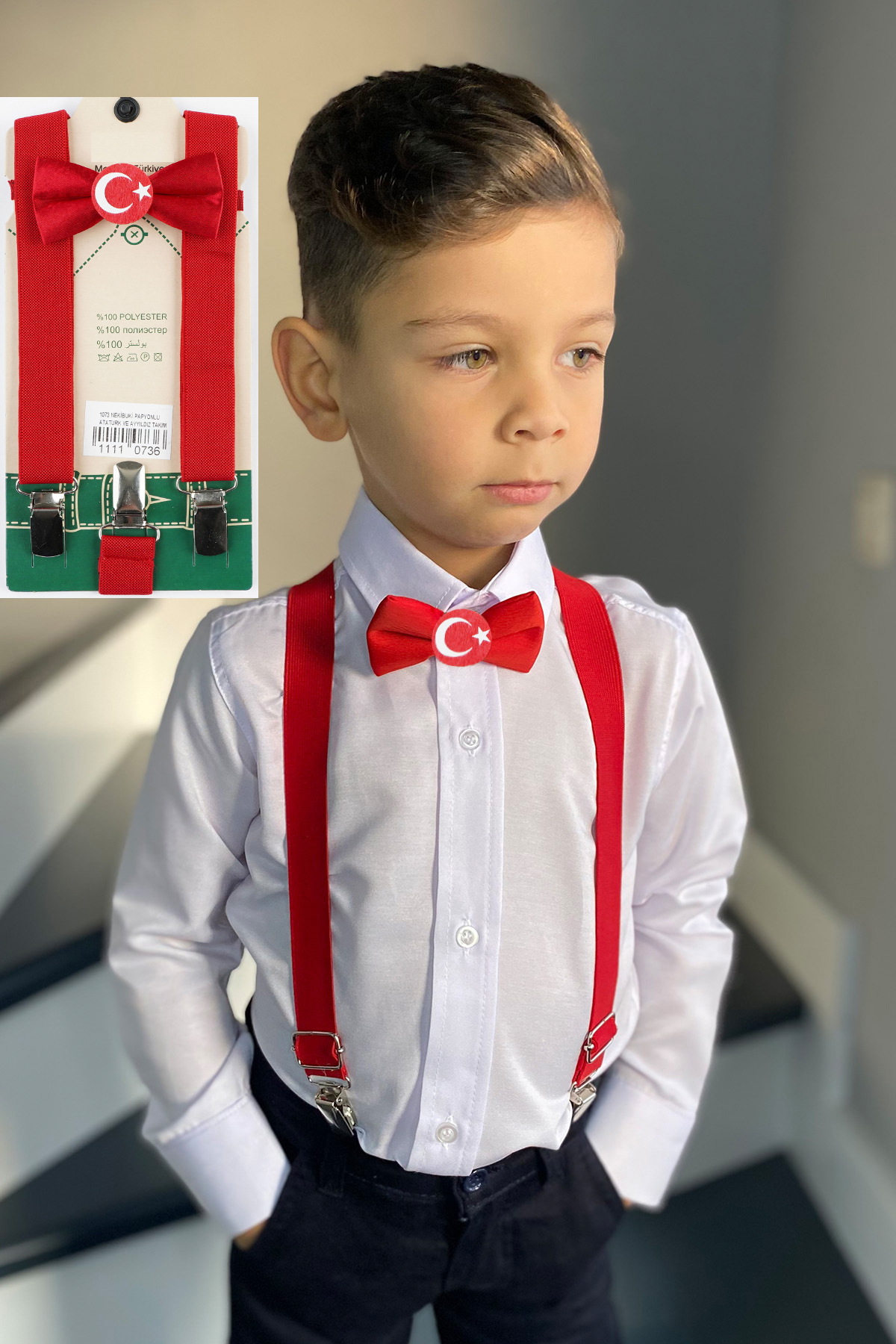 BOY'S SUSPENDERS and BOW TIE 1-12 YEARS OLD COMPATIBLE