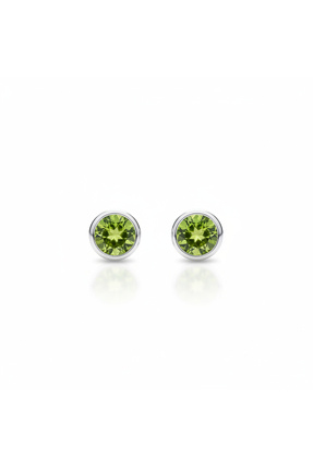 Lithora Jewellery Doğal Peridot Taşlı Gümüş Küpe