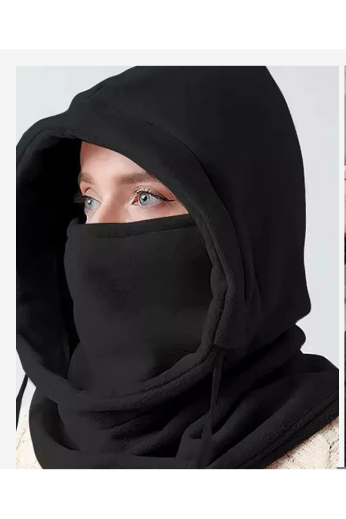 Zhara  Rüzgar Geçirmez Gerçek Polar Unisex Yüz Kar Maskesi Atkı Bere Boyunluk Kapşonlu