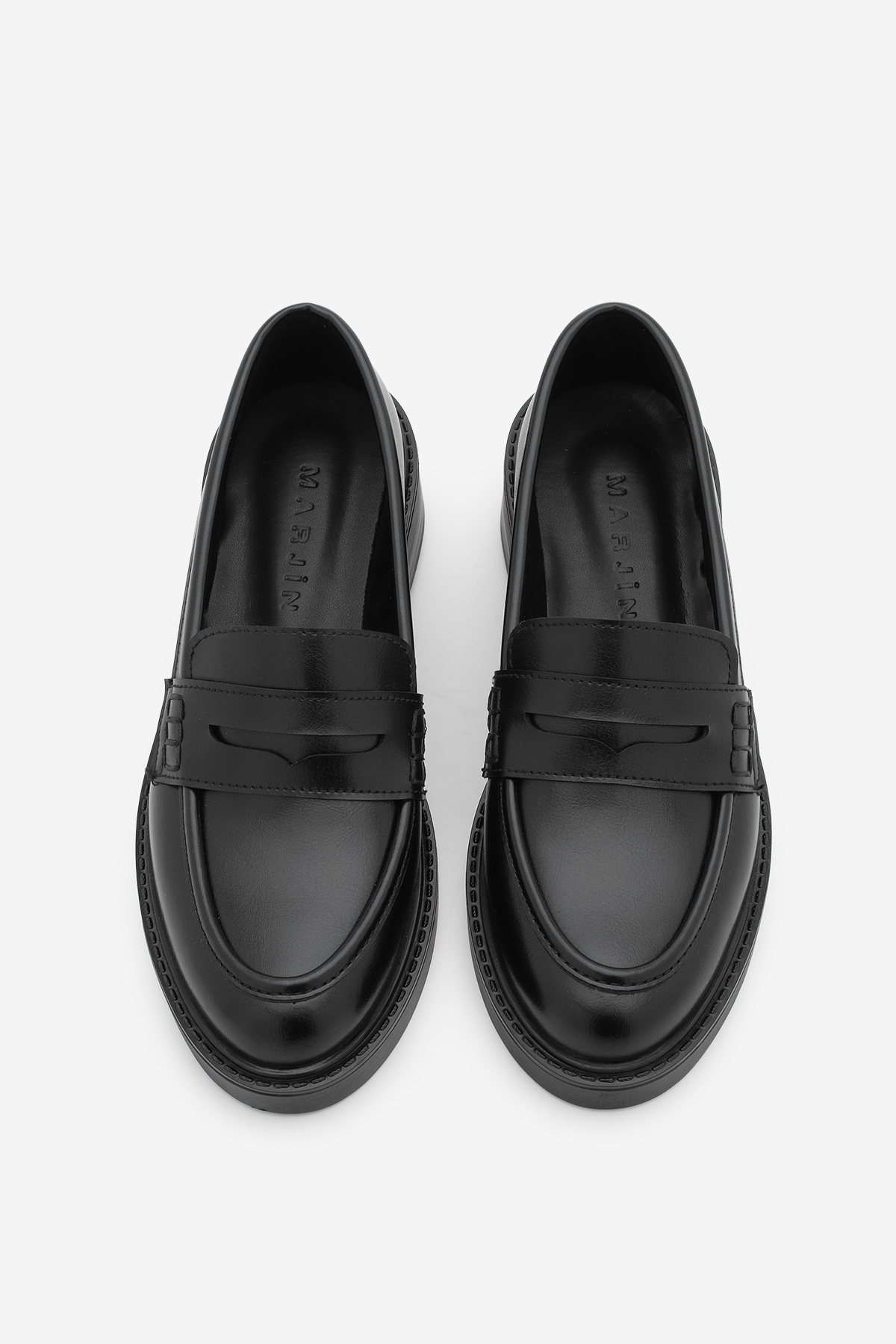 Marjin  Kadın Loafer Günlük Klasik Ayakkabı Casual Makosen Fonle Siyah - Görsel 6