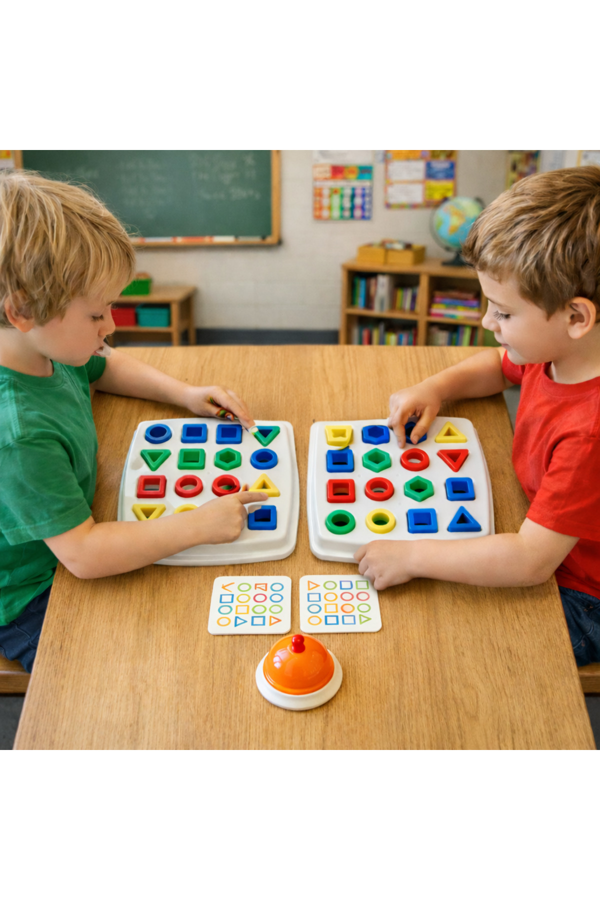 TOTTERİQ Hızlı Şekil Eşleştirme ve Akıl Oyunları Seti - Zilli ve Kartlı Montessori zeka oyunu 2 kişilik fotoğrafı 2 (önizleme)