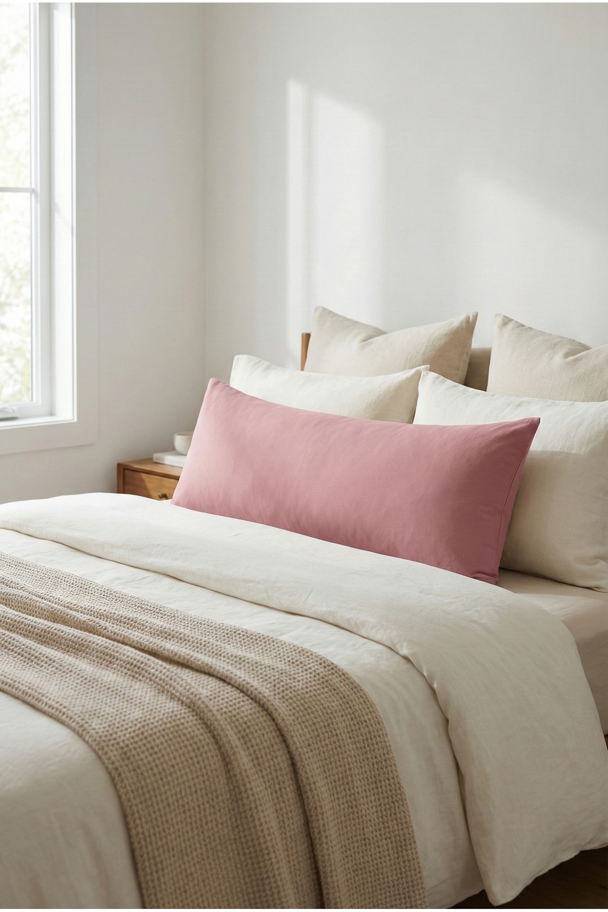 NESCO Dolgun Yan Yatış Hamile Yastığı Ve Dekoratif Uzun Yastık 40x120 - 1400gr fotoğrafı 4 (önizleme)