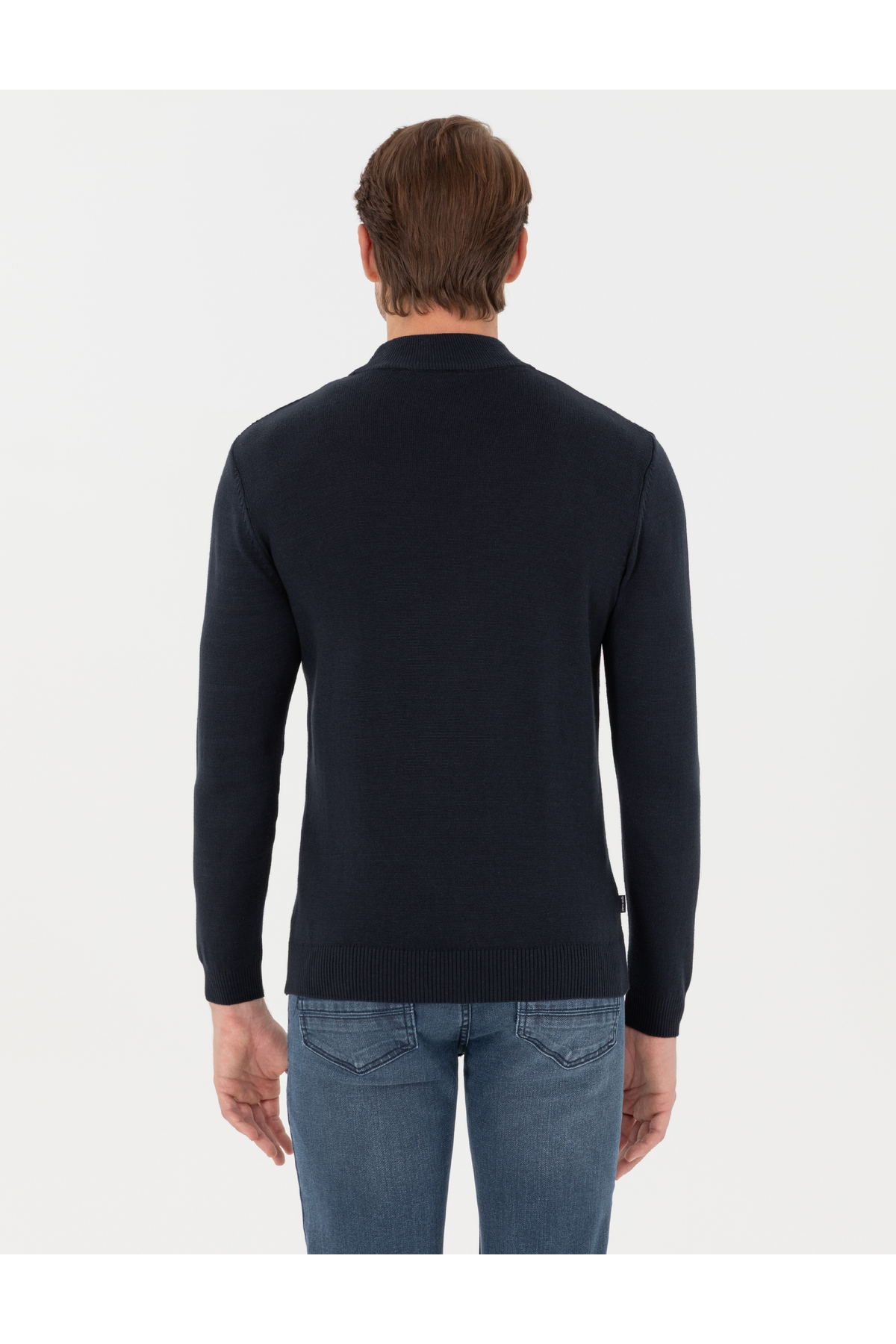 Pierre Cardin  Lacivert Slim Fit Yarım Balıkçı Yaka Triko Kazak 50300460-VR033 - Görsel 5