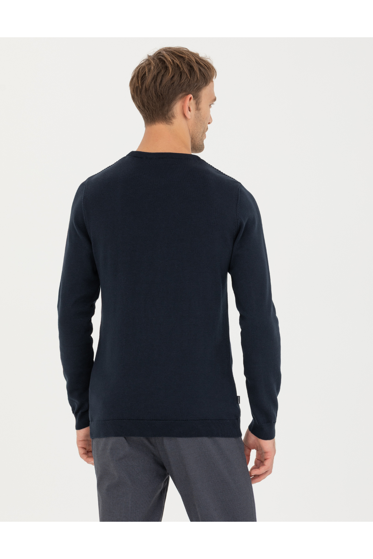 Pierre Cardin Lacivert Slim Fit Bisiklet Yaka Triko Kazak 50281823-VR033 görsel 5