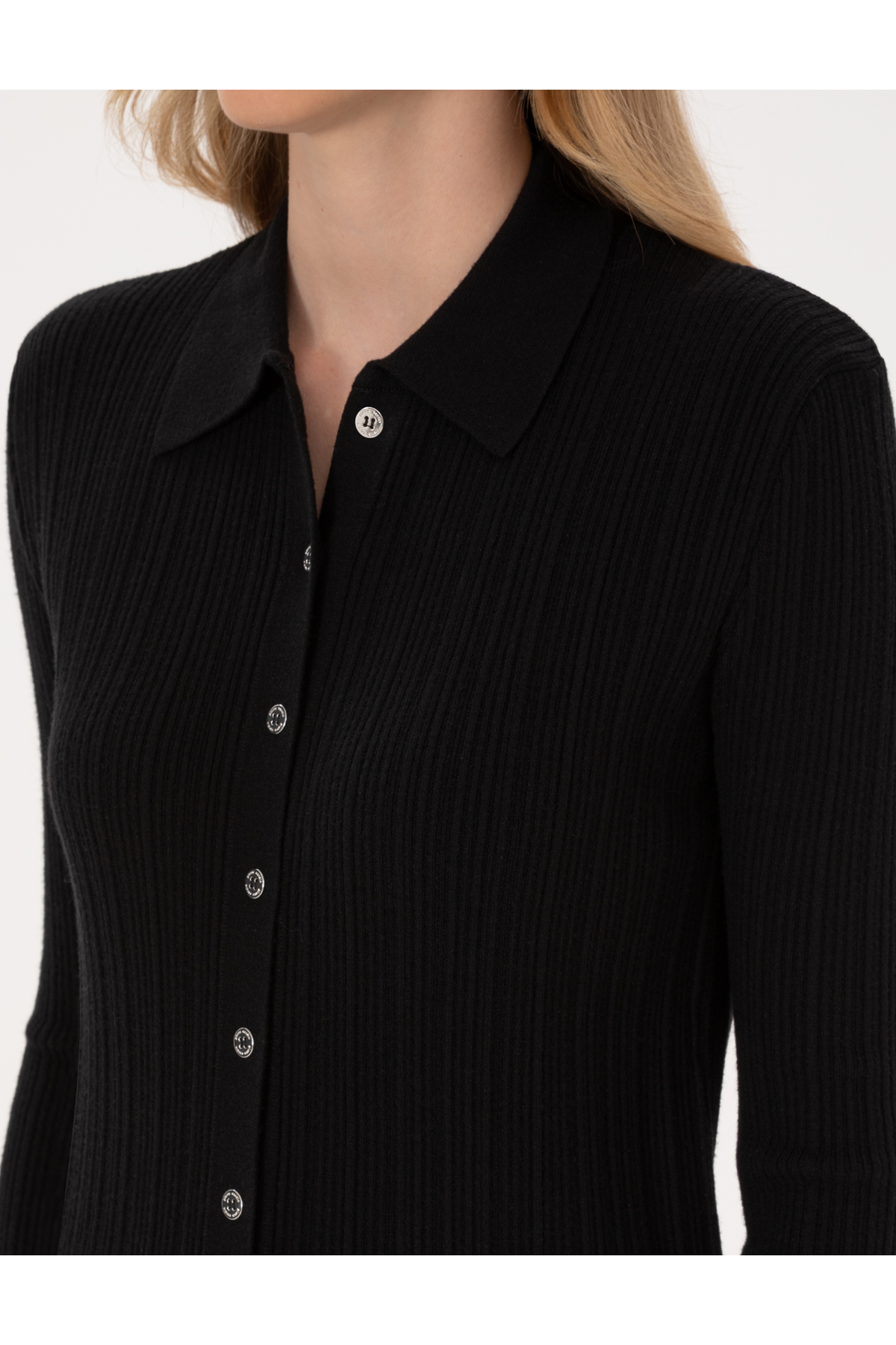 Pierre Cardin  Siyah Slim Fit Triko Hırka 50316338-VR046 - Görsel 7