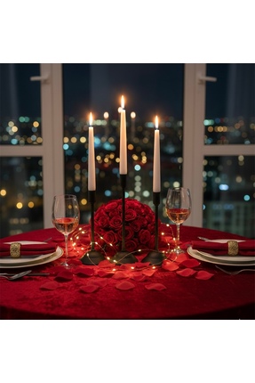 Jovi 3'lü Şamdan Siyah Kaplama Metal Mumluk Şamdan Seti/dekoratif