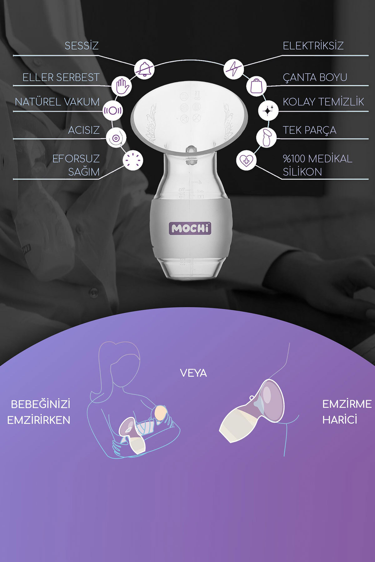 Mochi Göğüs Pompası 120 ml 0 Ay+ fotoğrafı 4 (önizleme)