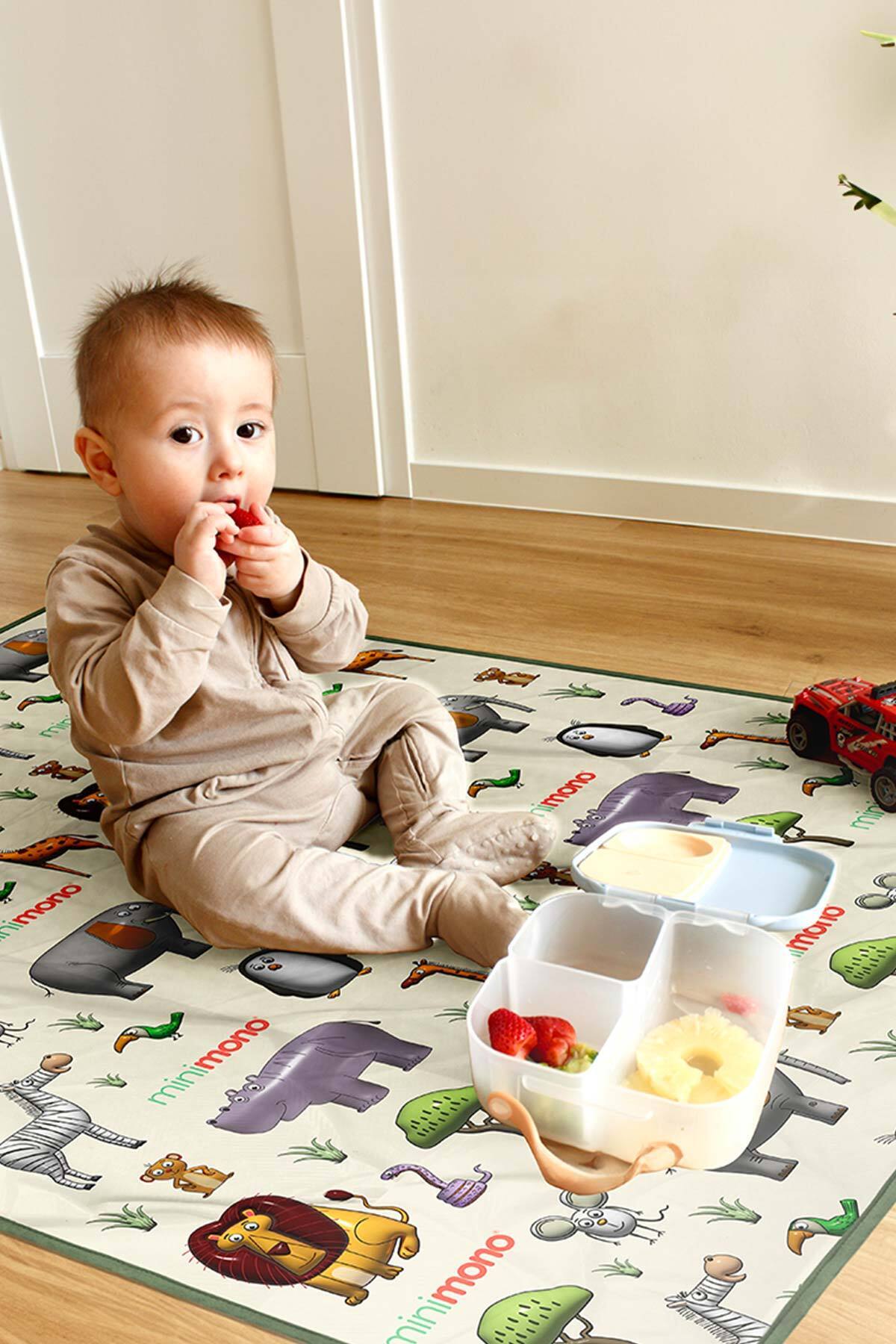 Minimono Mama Sandalyesi Ve Aktivite Örtüsü - Kaydırmaz Taban - Su Itici Yüzey - Yıkanabilir - 145x120cm fotoğrafı 6 (önizleme)