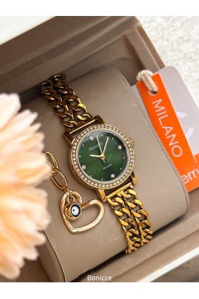 Ferrucci Sarı Renk Çelik Kordon Su Geçirmez Garantili Kol Saati Bileklik