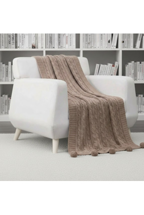 EUROPA HOME Ponponlu diz üstü battaniyesi, şal