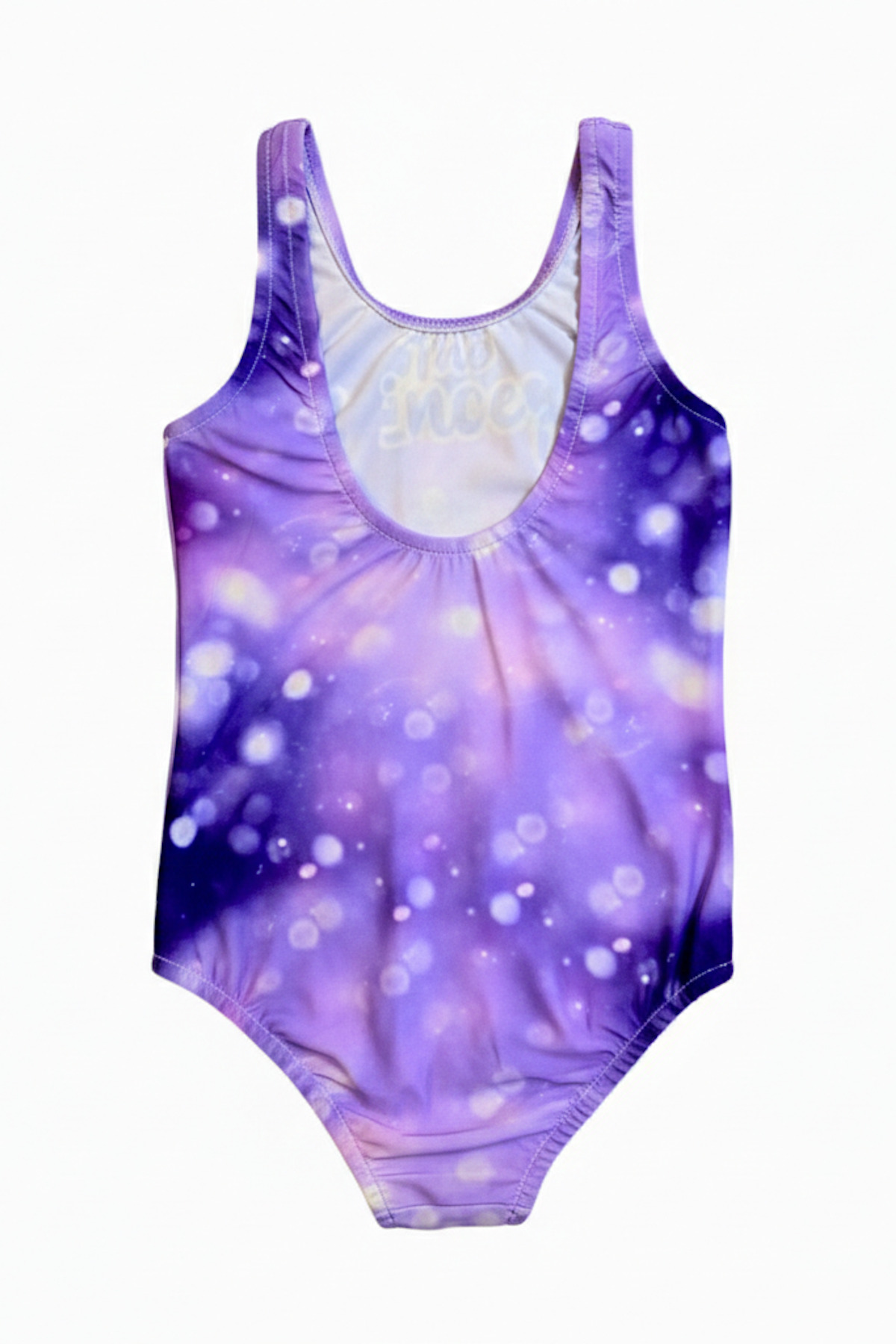 Papiş Kız Çocuk Mayo Mor Prenses Desenli Rahat Hızlı Kuruyan Deniz Havuz Plaj Mayosu fotoğrafı 2 (önizleme)