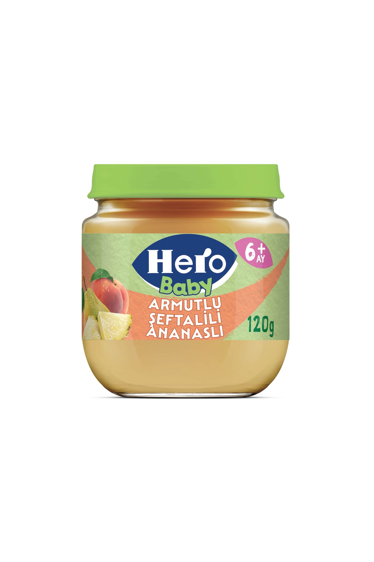 Hero Baby Armutlu Şeftalili Ananaslı Kavanoz Mama 120g x12 fotoğrafı 3 (önizleme)