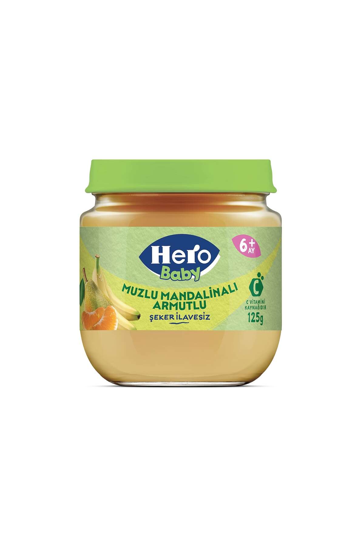 Hero Baby Muzlu Mandalinalı Armutlu Kavanoz Mama 125g x12 fotoğrafı 3 (önizleme)