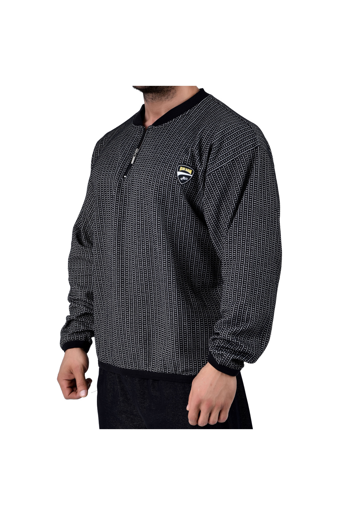 Big Sam Erkek Gri Rahat Kesim Büyük Beden Sweatshirt görsel 5
