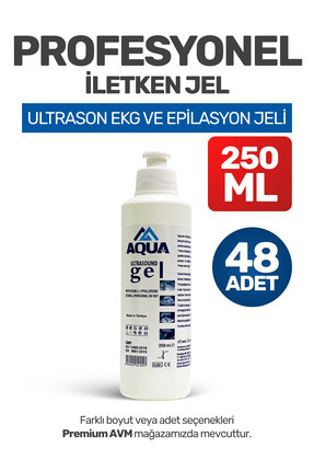 aquamed (48 ADET) Aqua "250 ML" Ultrason EKG ve Epilasyon Jeli – Cilt Dostu, ...