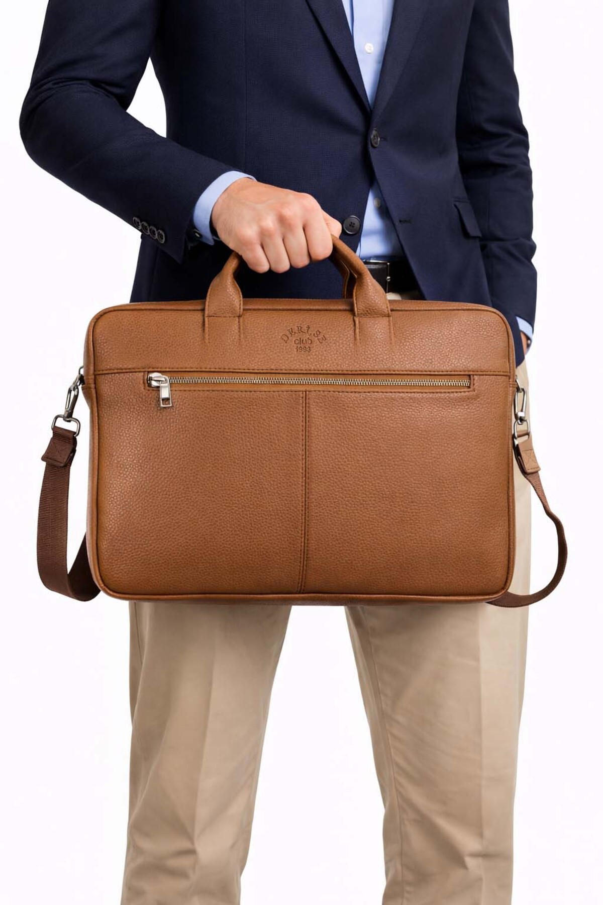 deri,se club  Taba Renk Unisex Omuz Askılı Dosya Tablet 15,6 Inç Laptop Ve Evrak Çantası