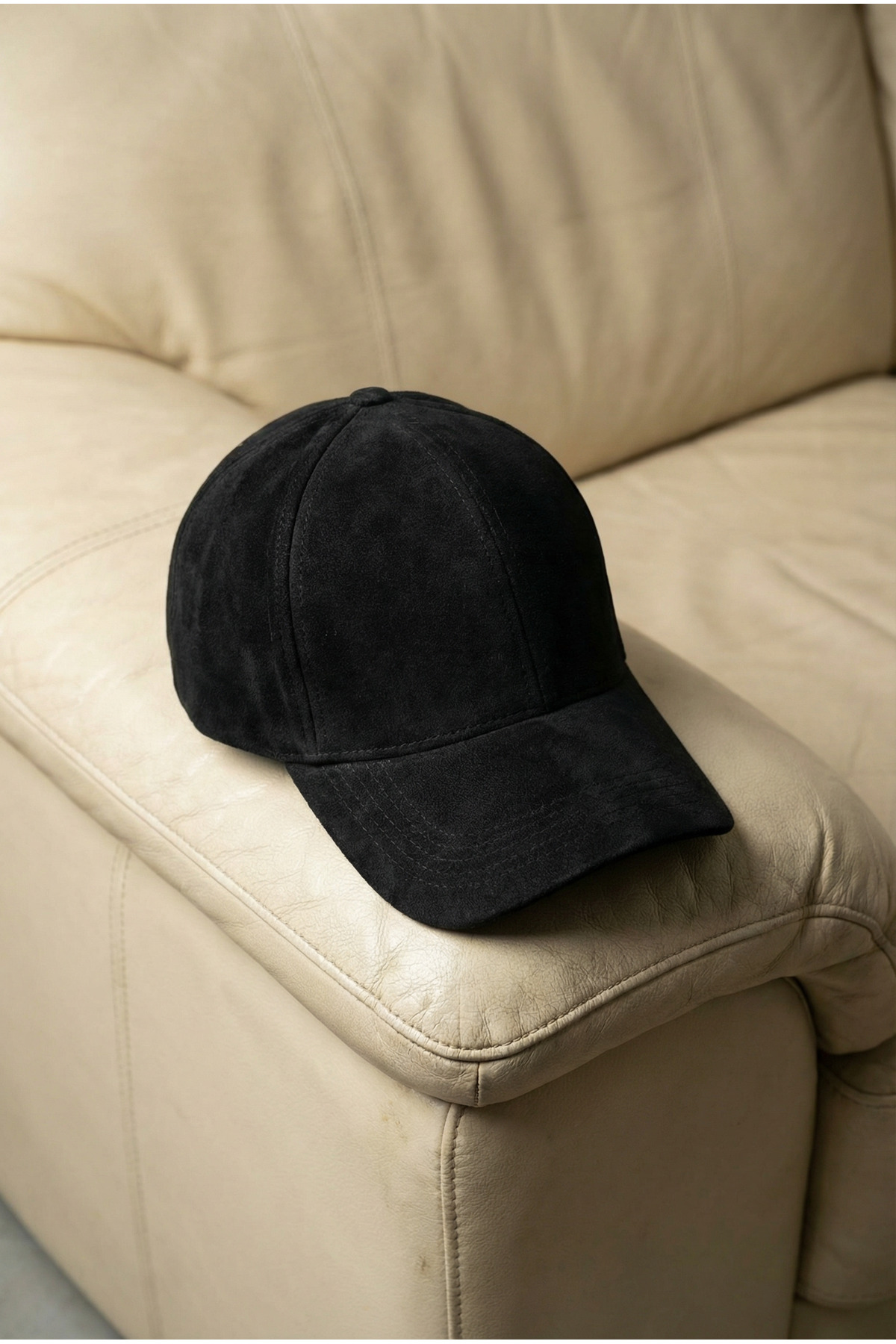 OnMyHead  Hakiki Süet Siyah Şapka - Görsel 4