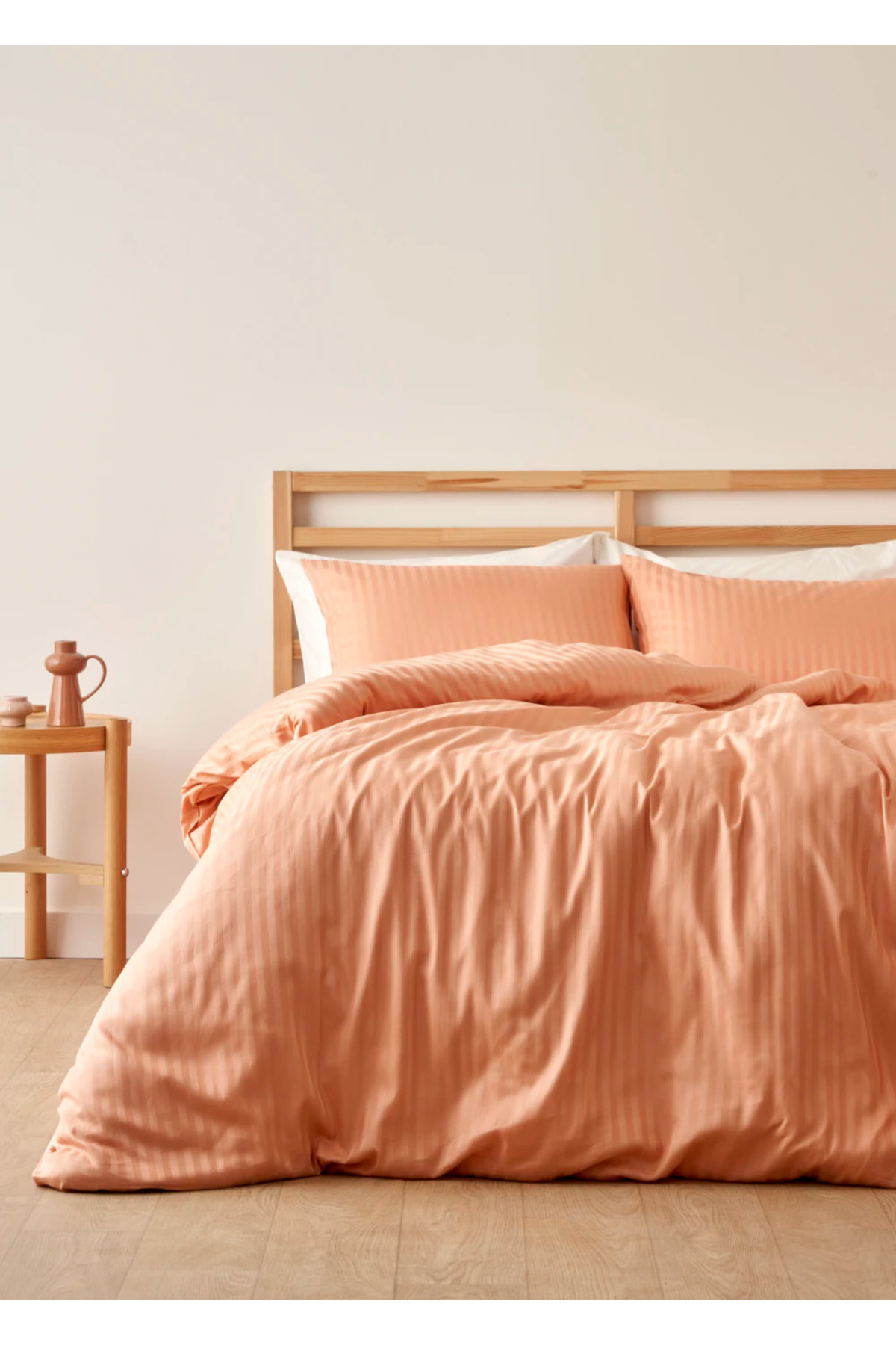 100% Cotton Satin Matsu Double Duvet Cover Set Salmon (200x220 cm)