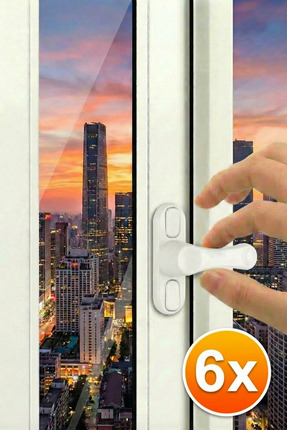 Viselia Beyaz Pencere Emniyet Kilidi Çocuk Hırsız Kilidi Çekmeli Pvc 6 Adet