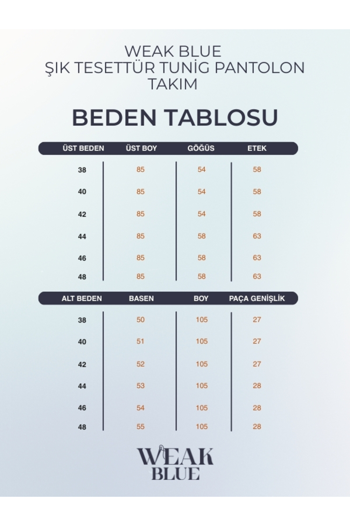 Weak Blue  Şık Tesettür Tunik Pantolon Takım – Kuşaklı Düğmeli Uzun Kollu İkili Takım - Görsel 8