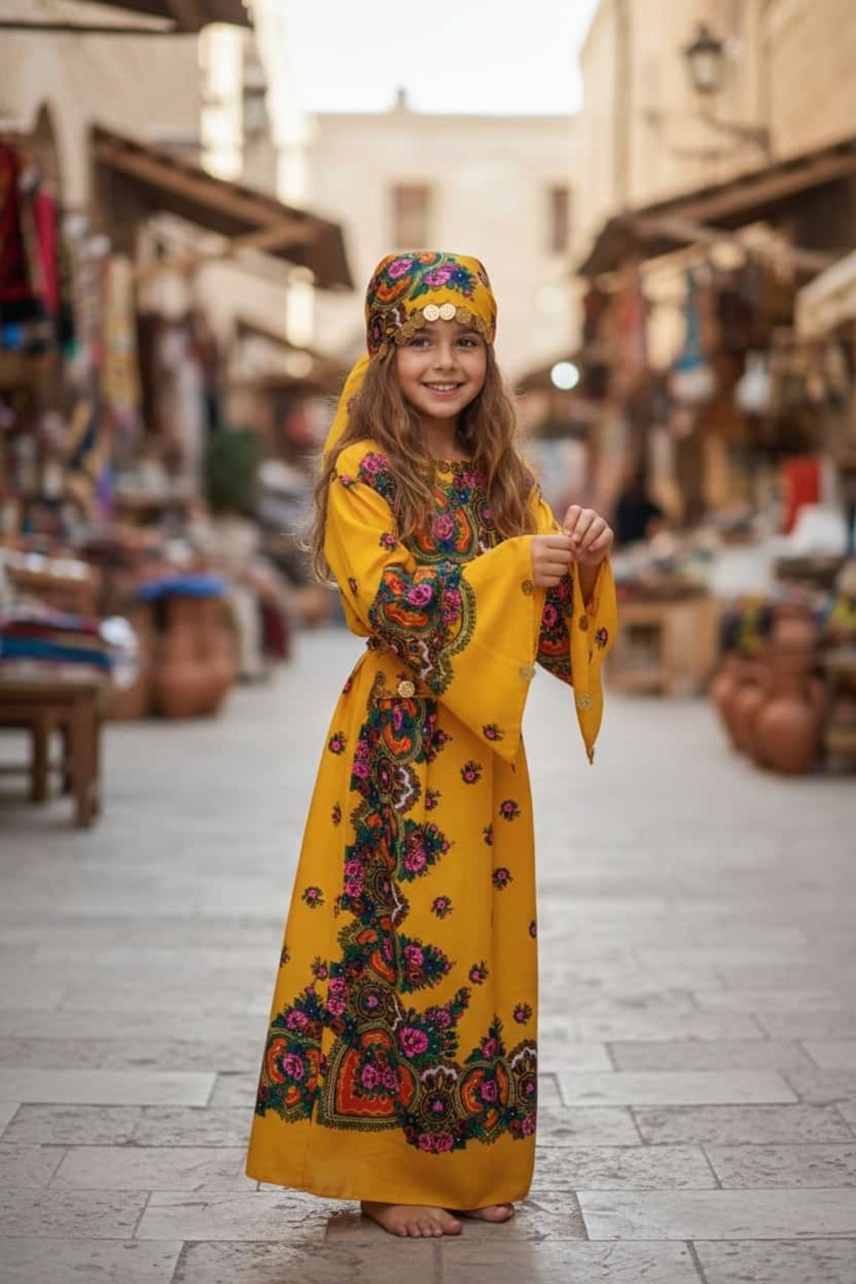 MODA Yöresel Hamavi Kız Çocuk Elbise (Şal ve Kuşak İçinde)