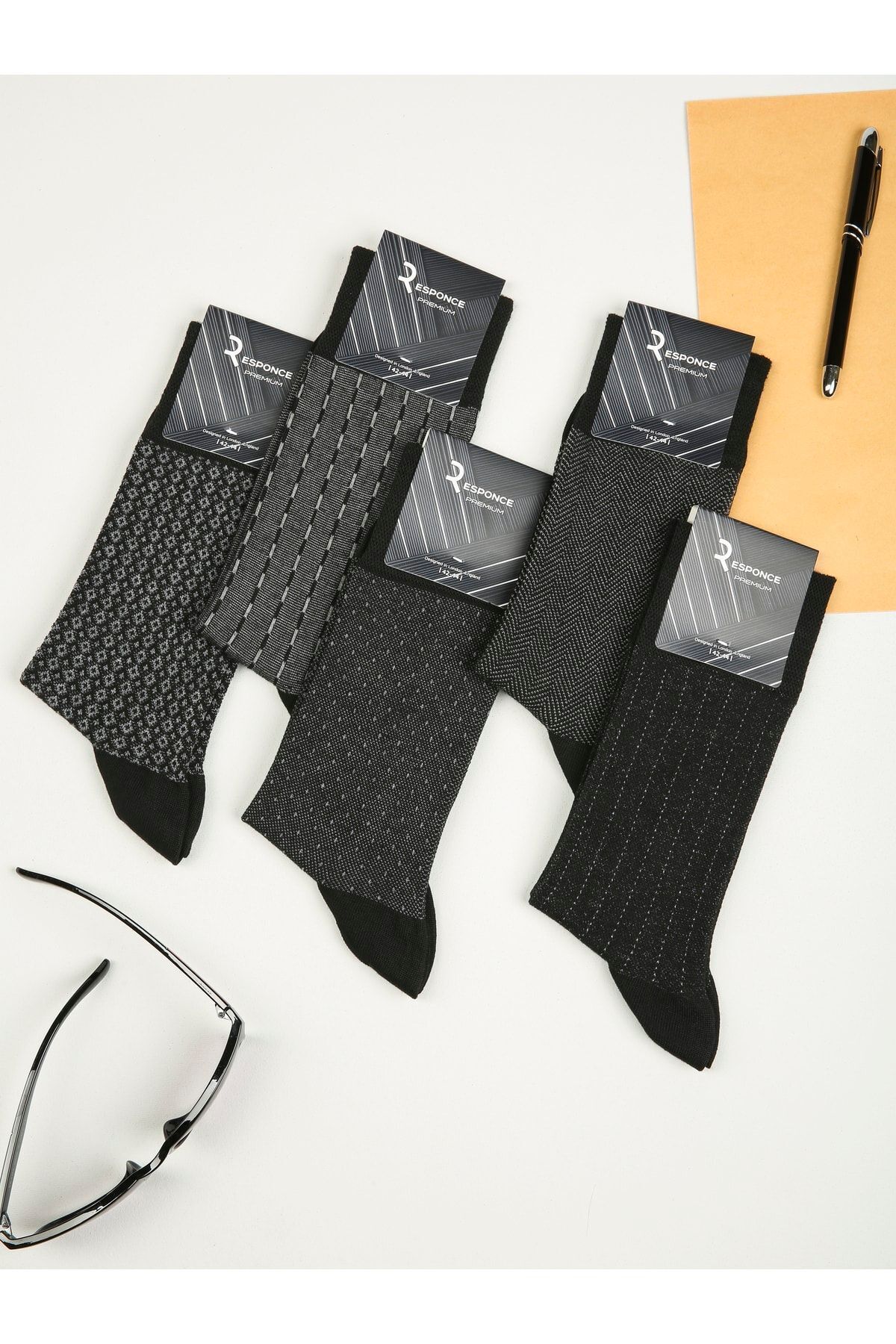 CALLAVI  Dikişsiz Bambu Jakarlı Erkek Kutulu 5 Çift - Görsel 7