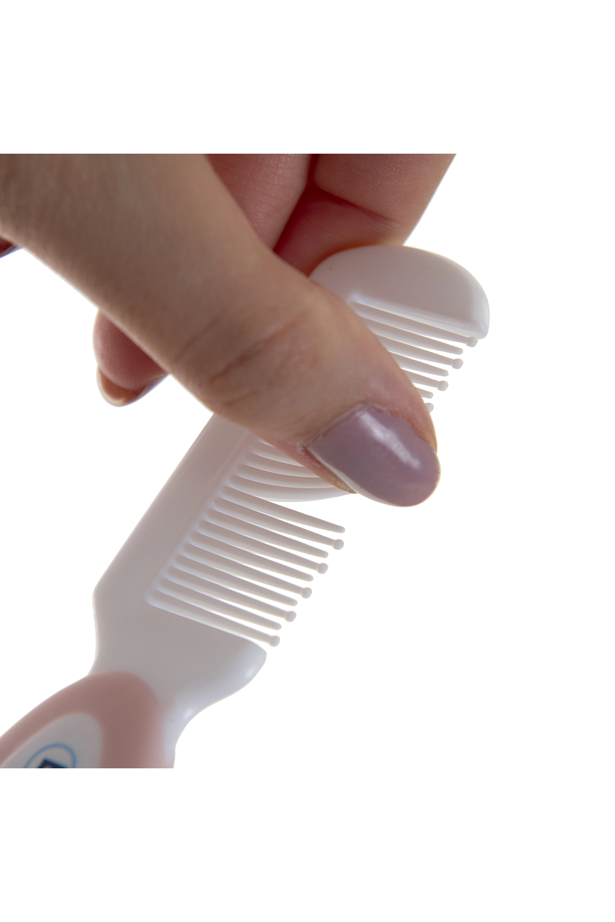 Babyjem Doğal Kıllı Fırça Tarak Seti 0 Ay Pembe fotoğrafı 5 (önizleme)