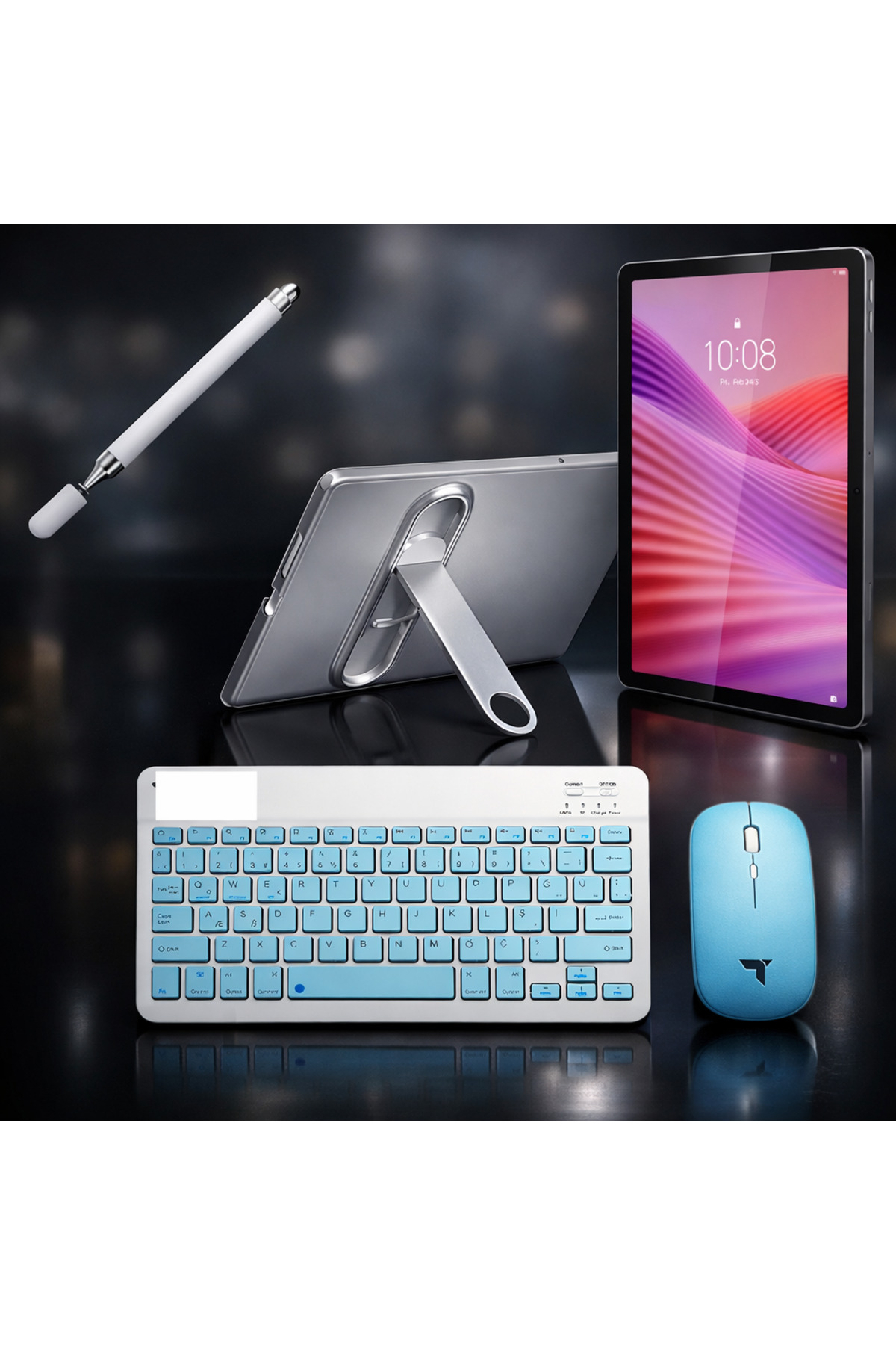 Tab M10 4GB/128GB 10.1 (GENİŞ EKRAN)HD Tablet +ŞEFFAF KILIF +MAVİ KLAVYE MOUSE+B