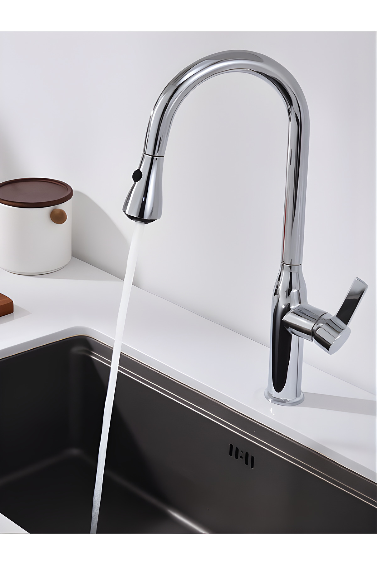 NEW GENERATION Non-Splash Spiral Kitchen Sink Faucet- CHROME- Elegant Design with 3 Flow Mode Spiral